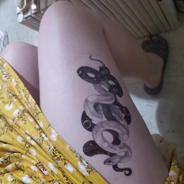 Snake Thigh Tattoo