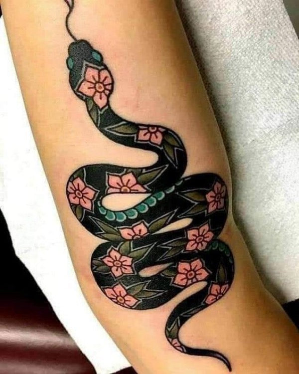 Traditional Tribal Snake Tattoo