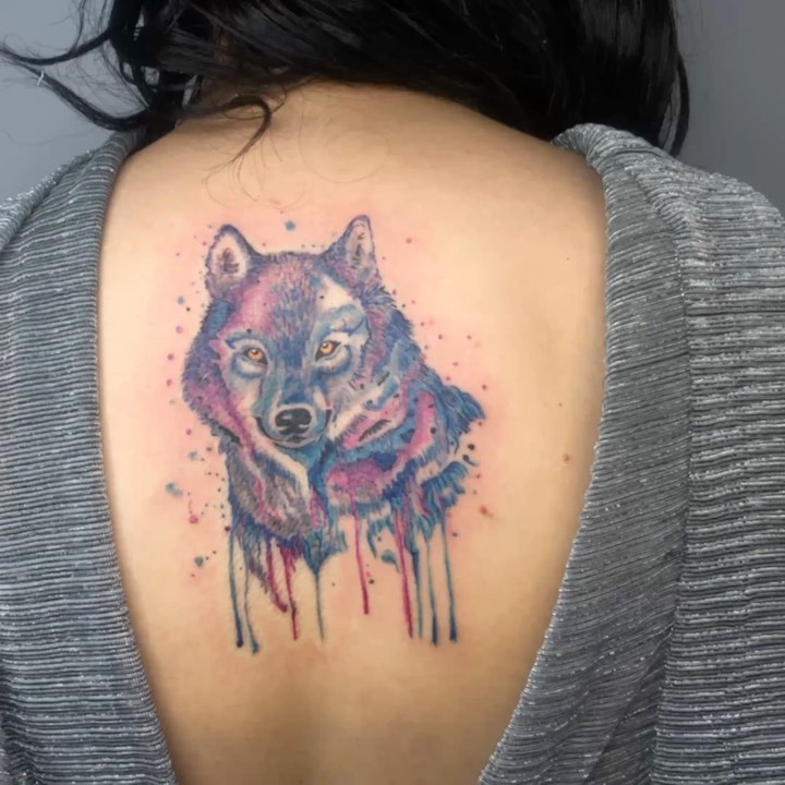 Wolf Back Tattoo