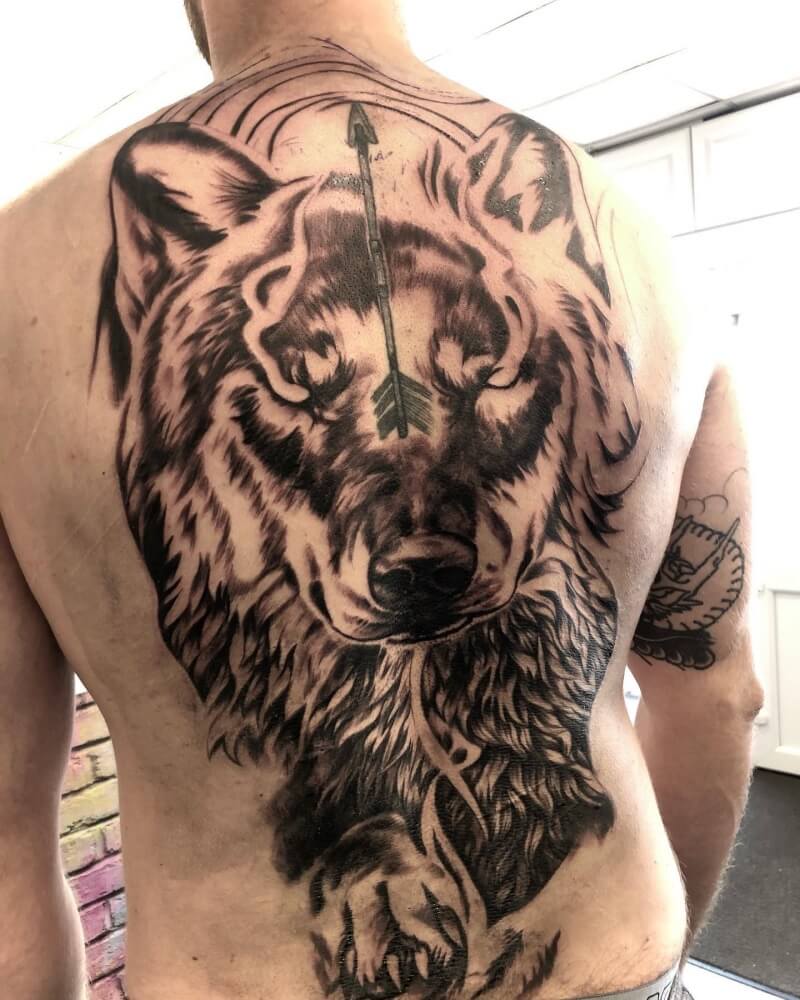 Wolf Back Tattoo