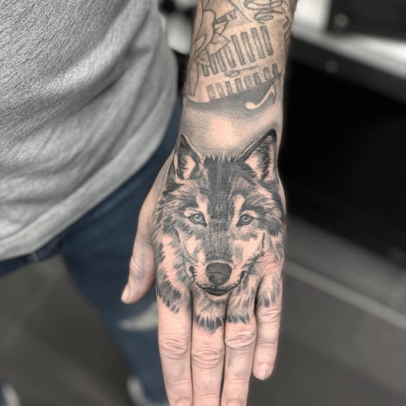 Wolf Hand Tattoo