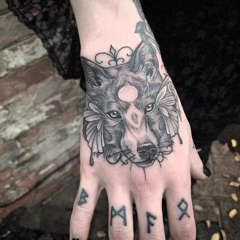 Wolf Hand Tattoo