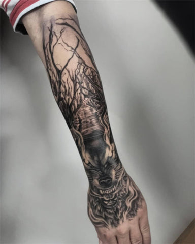 Wolf Sleeve Tattoo