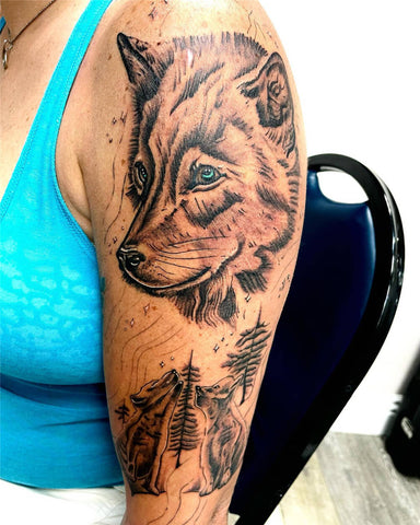 Wolf Sleeve Tattoo