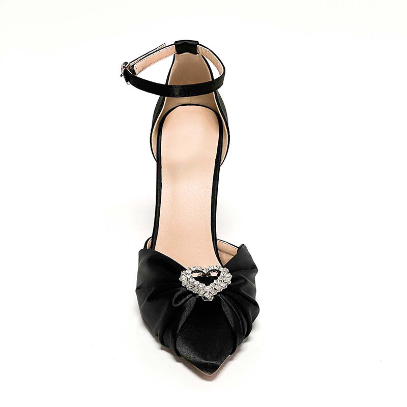 Crystal Heart Rhinestone Pumps