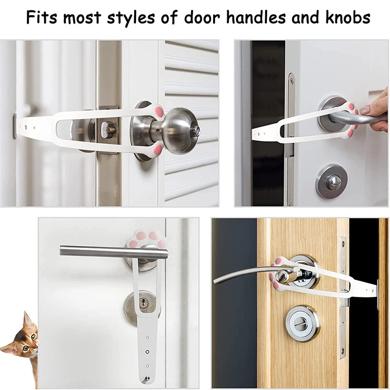 Cat Door Holder Latch Adjustable Cat Door Alternative to Keep Dogs Out of Cat Litter Boxes and Food Flex Latch Strap