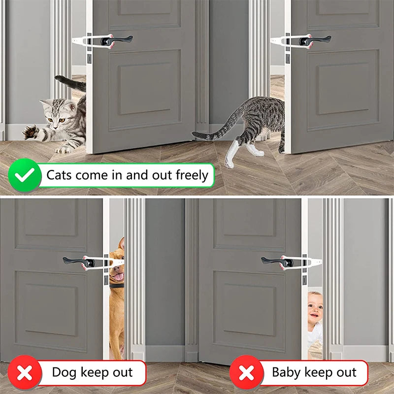 Cat Door Holder Latch Adjustable Cat Door Alternative to Keep Dogs Out of Cat Litter Boxes and Food Flex Latch Strap