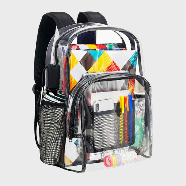 Transparent PVC Casual Daily School Bag Student Backpack Heavy Duty