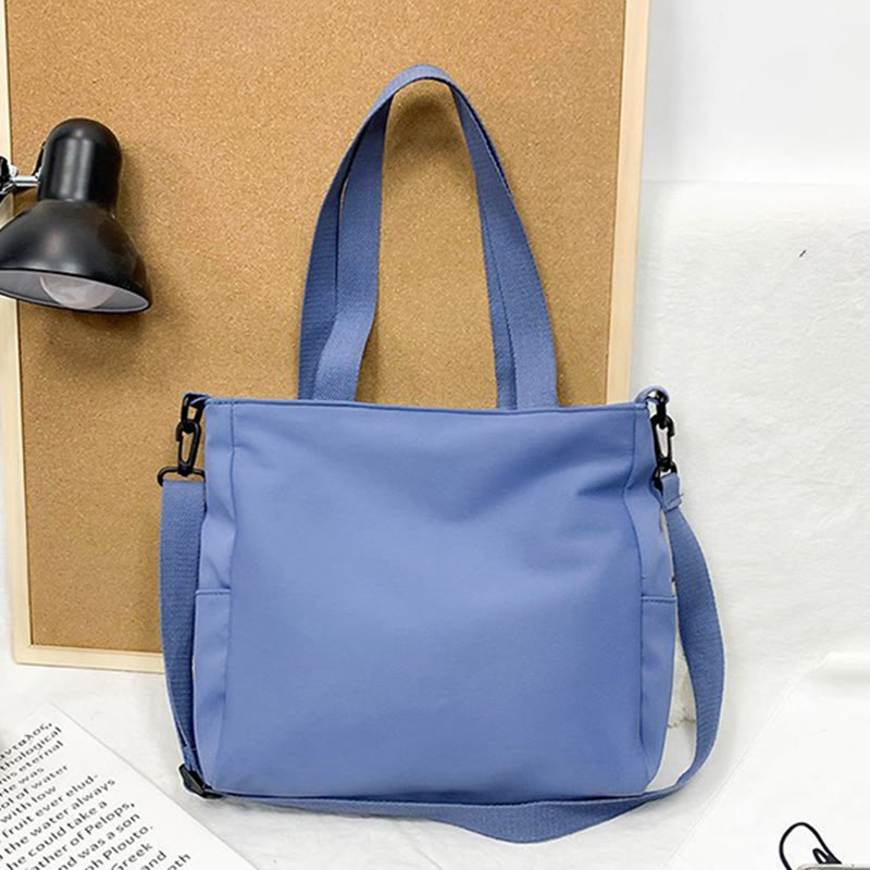 Large Capacity Student Handbag Zipper Nylon Messenger Bag