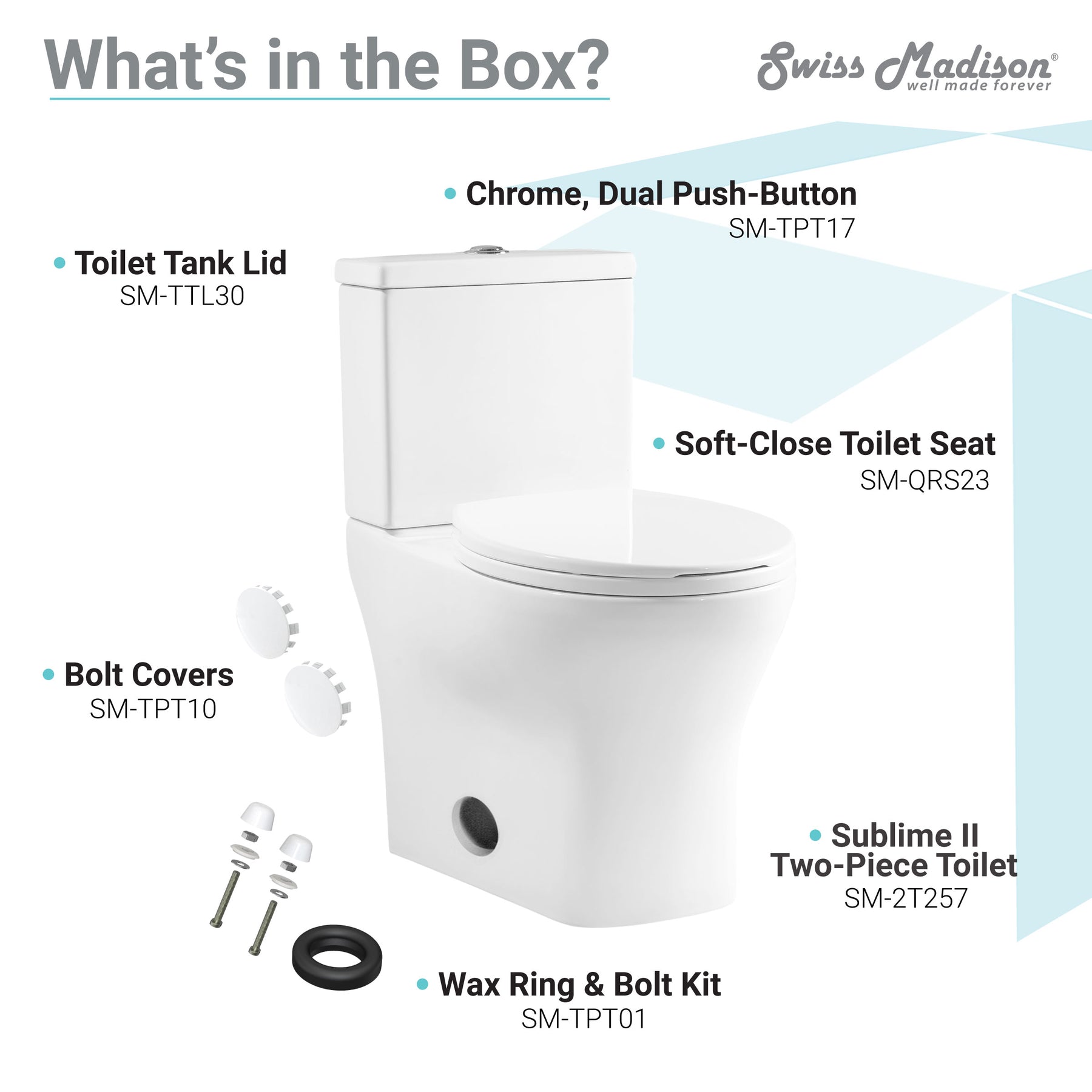 Swiss Madison Sublime II Two-Piece Round Toilet Dual-Flush 0.8/1.28 gpf - SM-2T257