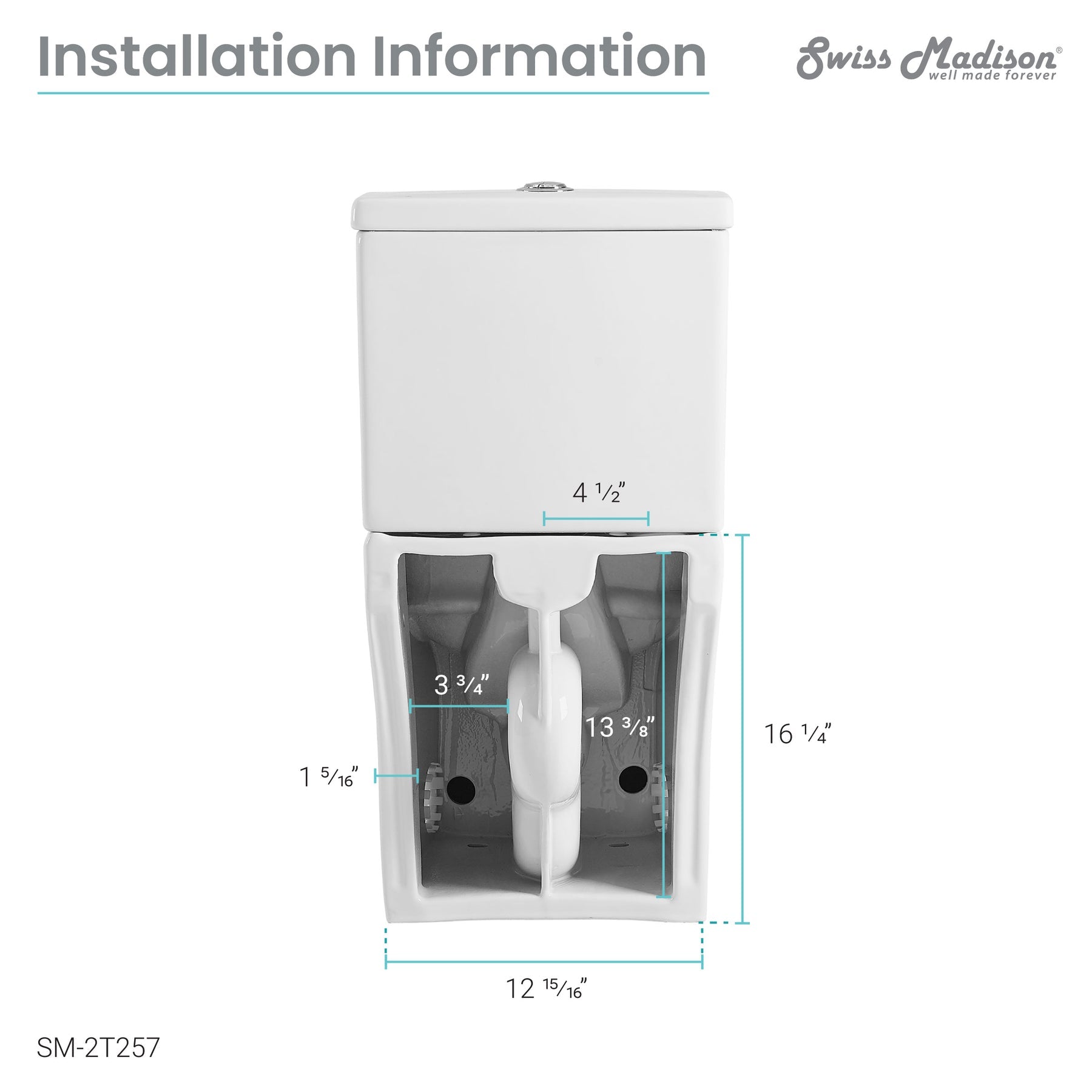 Swiss Madison Sublime II Two-Piece Round Toilet Dual-Flush 0.8/1.28 gpf - SM-2T257