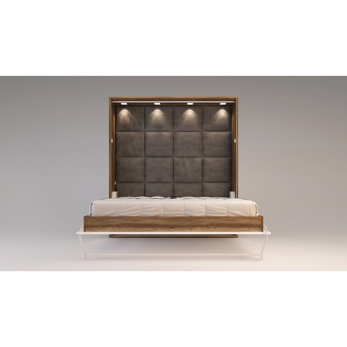 Maxima House Invento Murphy Bed Vertical Wall Bed European King Size with LED and Mattress Included IN-22