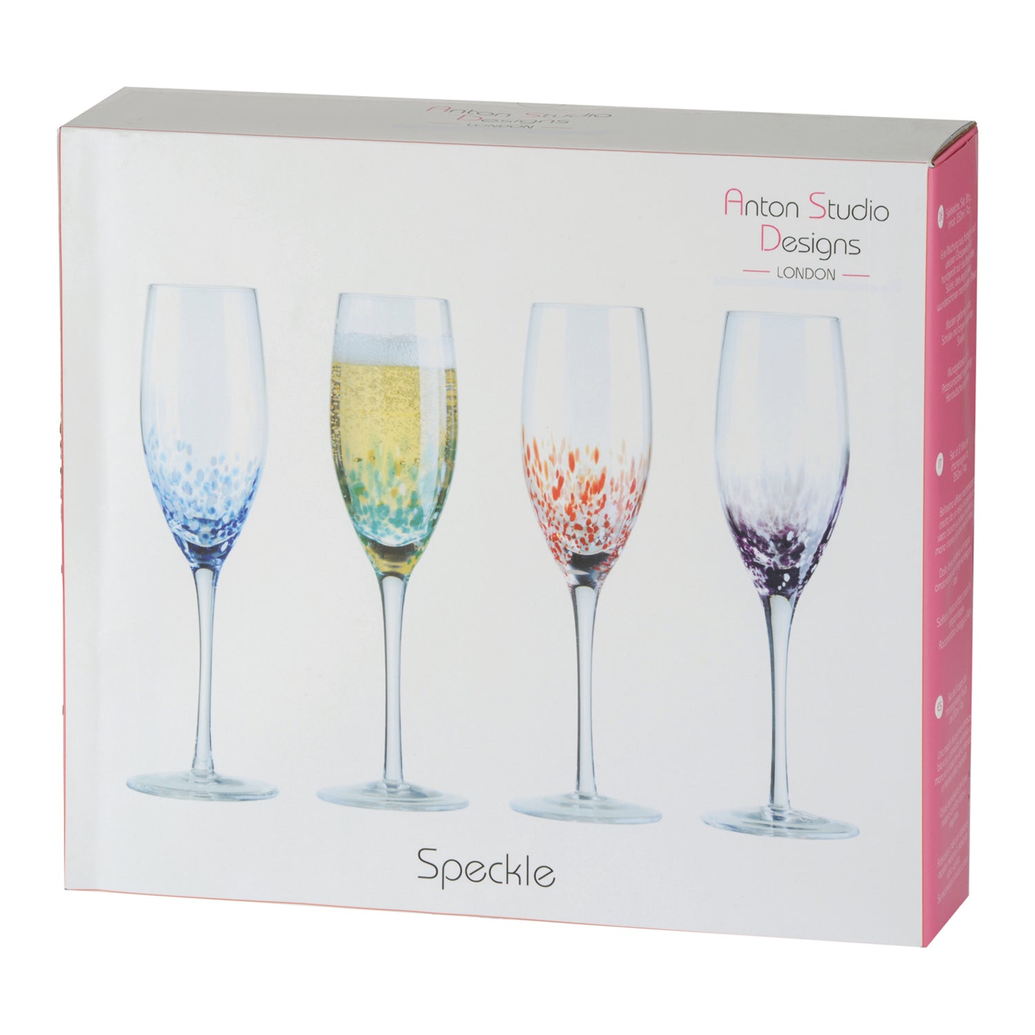 Anton Studio Designs Speckle Champagne Flutes, Set of 4