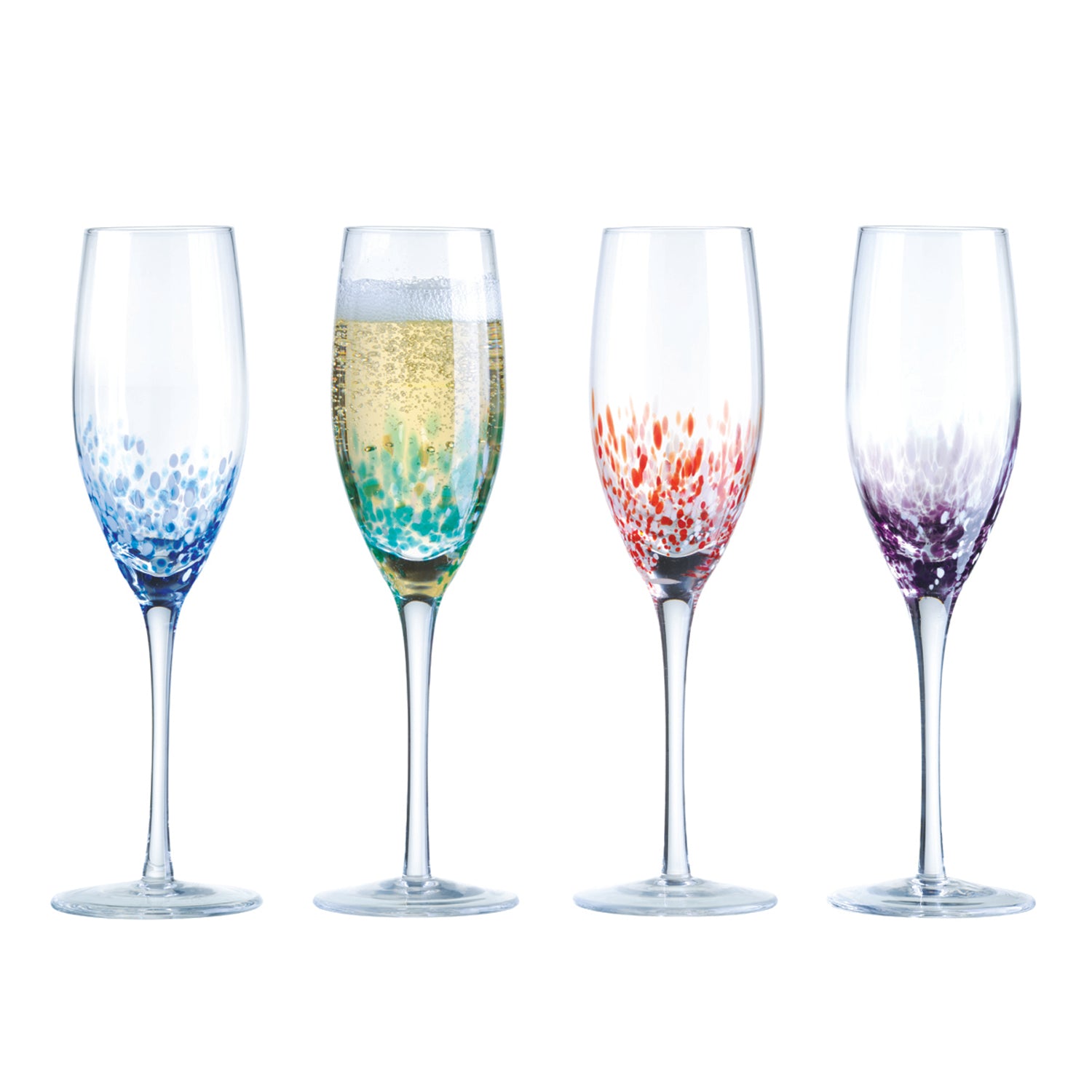 Anton Studio Designs Speckle Champagne Flutes, Set of 4
