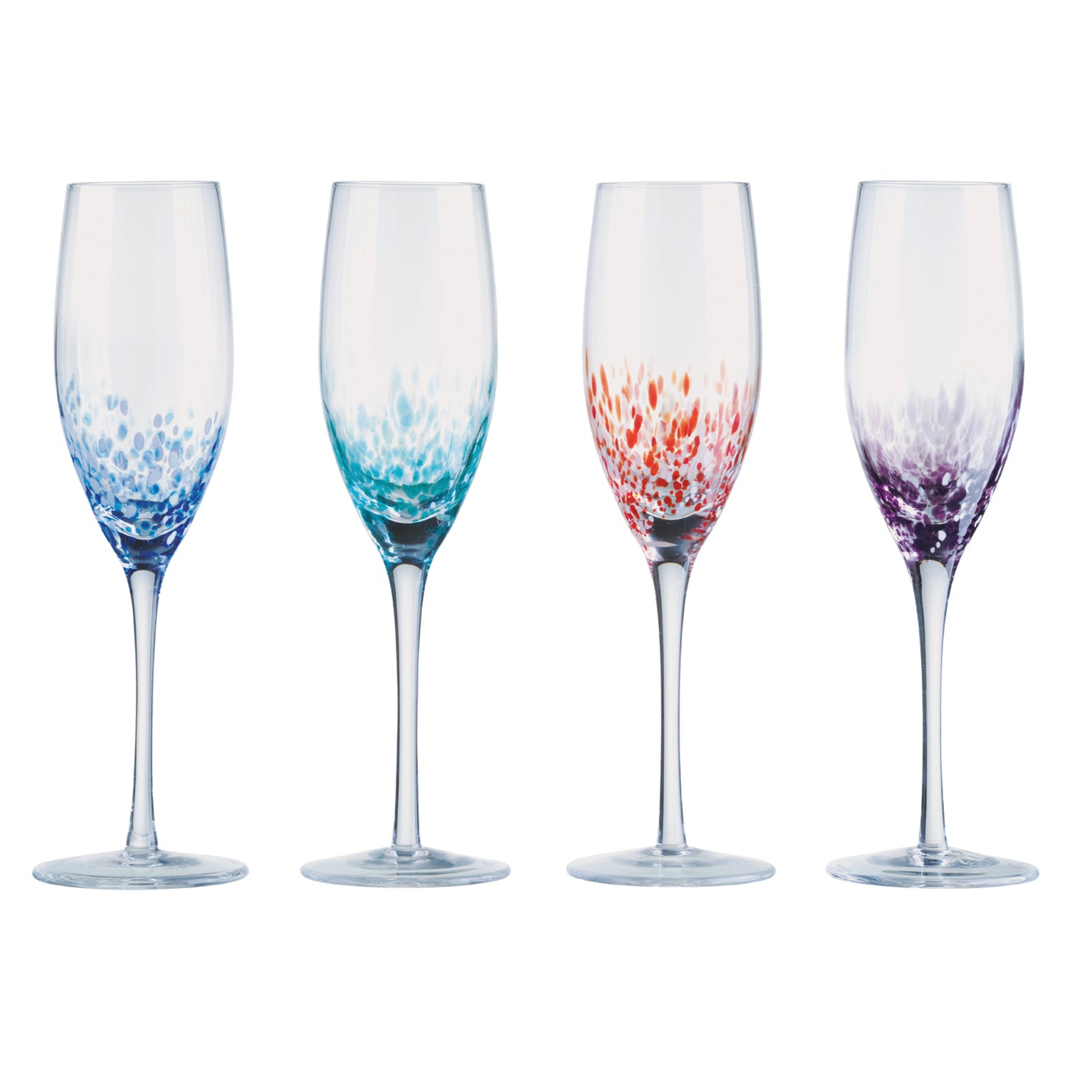 Anton Studio Designs Speckle Champagne Flutes, Set of 4