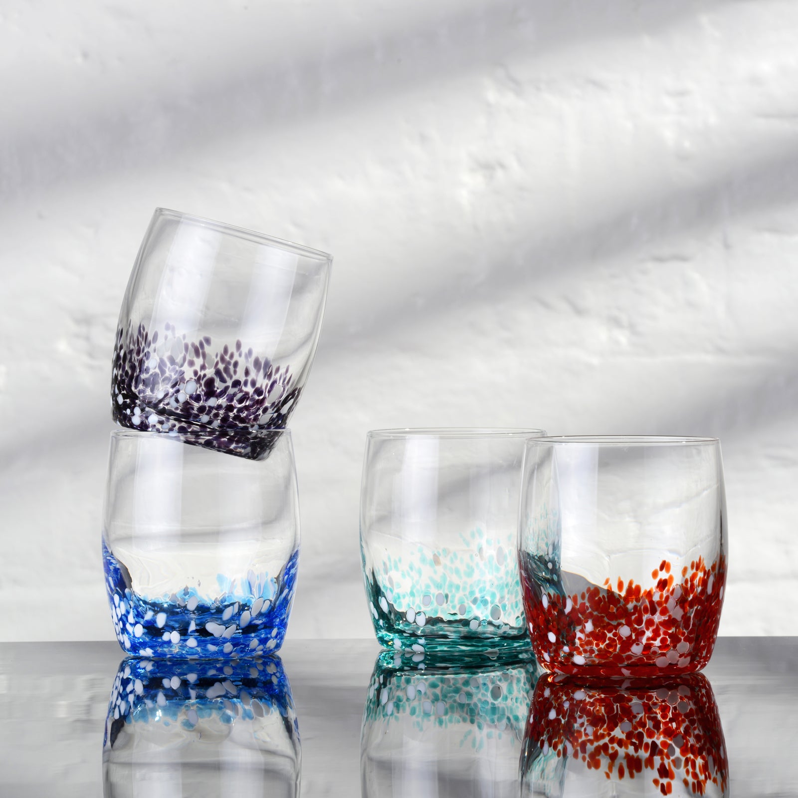 Anton Studio Designs Speckle Double Old Fashioned Glasses, Set of 4