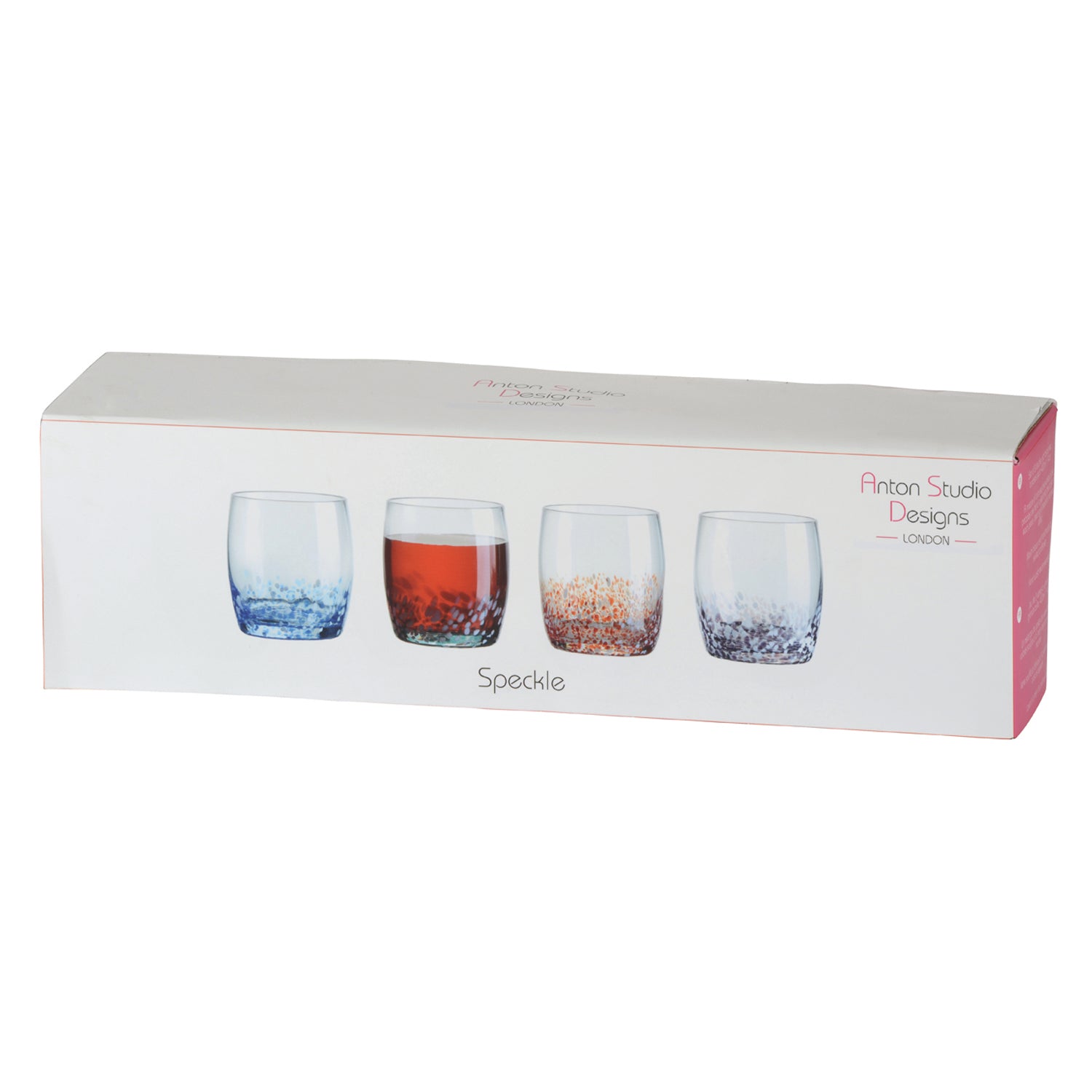 Anton Studio Designs Speckle Double Old Fashioned Glasses, Set of 4