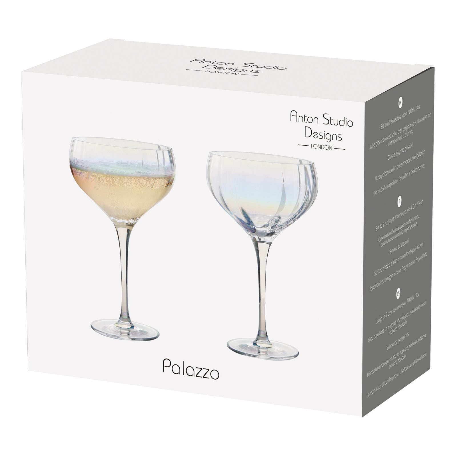 Anton Studio Designs Palazzo Champagne Saucers, Set of 2