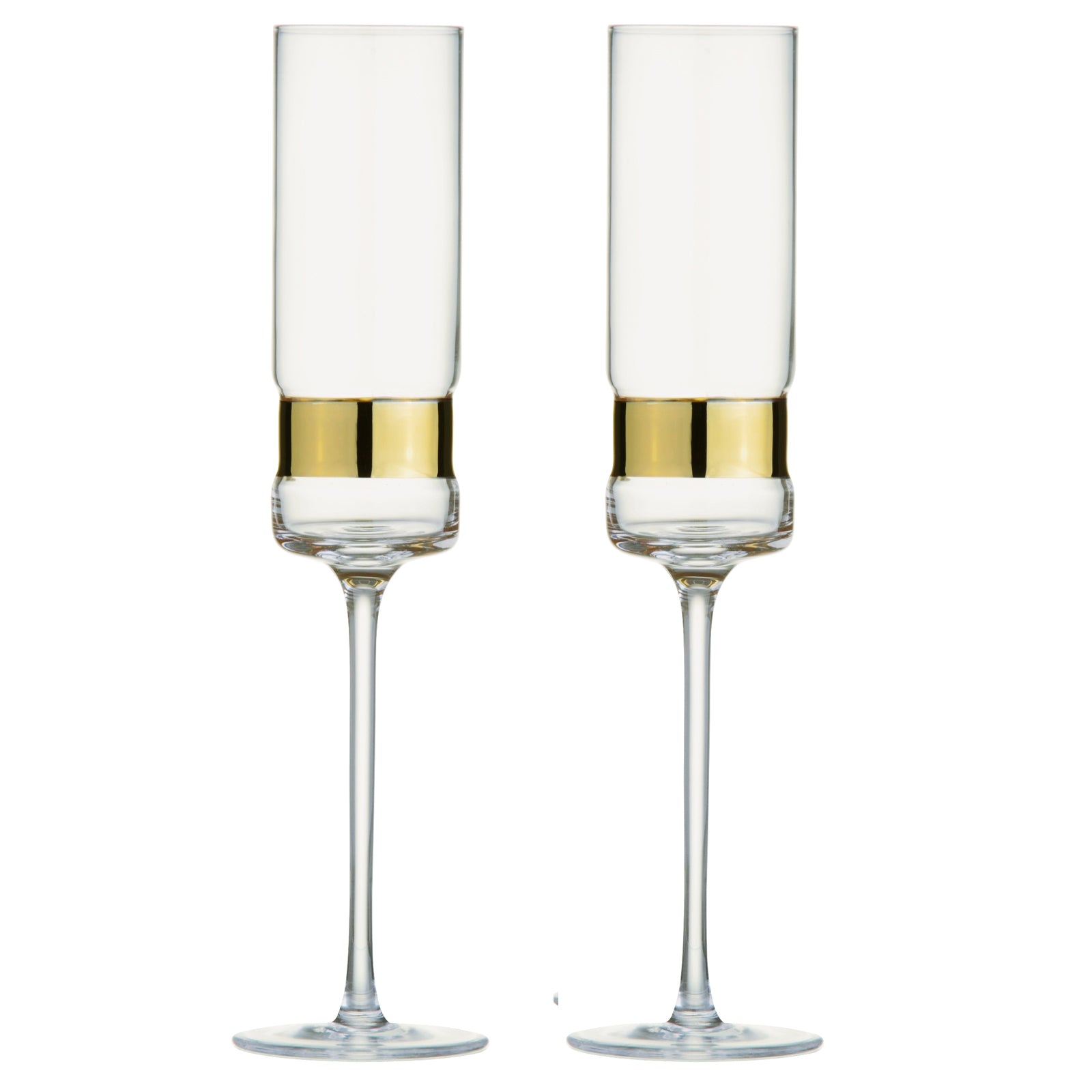 Anton Studio Designs SoHo Gold Champagne Flutes, Set of 2