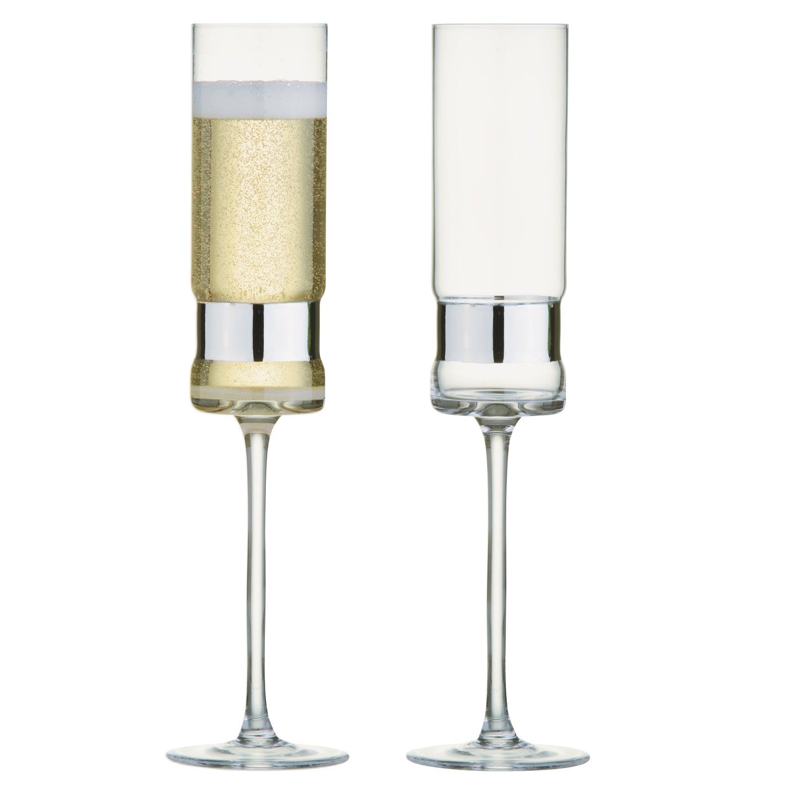 Anton Studio Designs SoHo Silver Champagne Flutes, Set of 2
