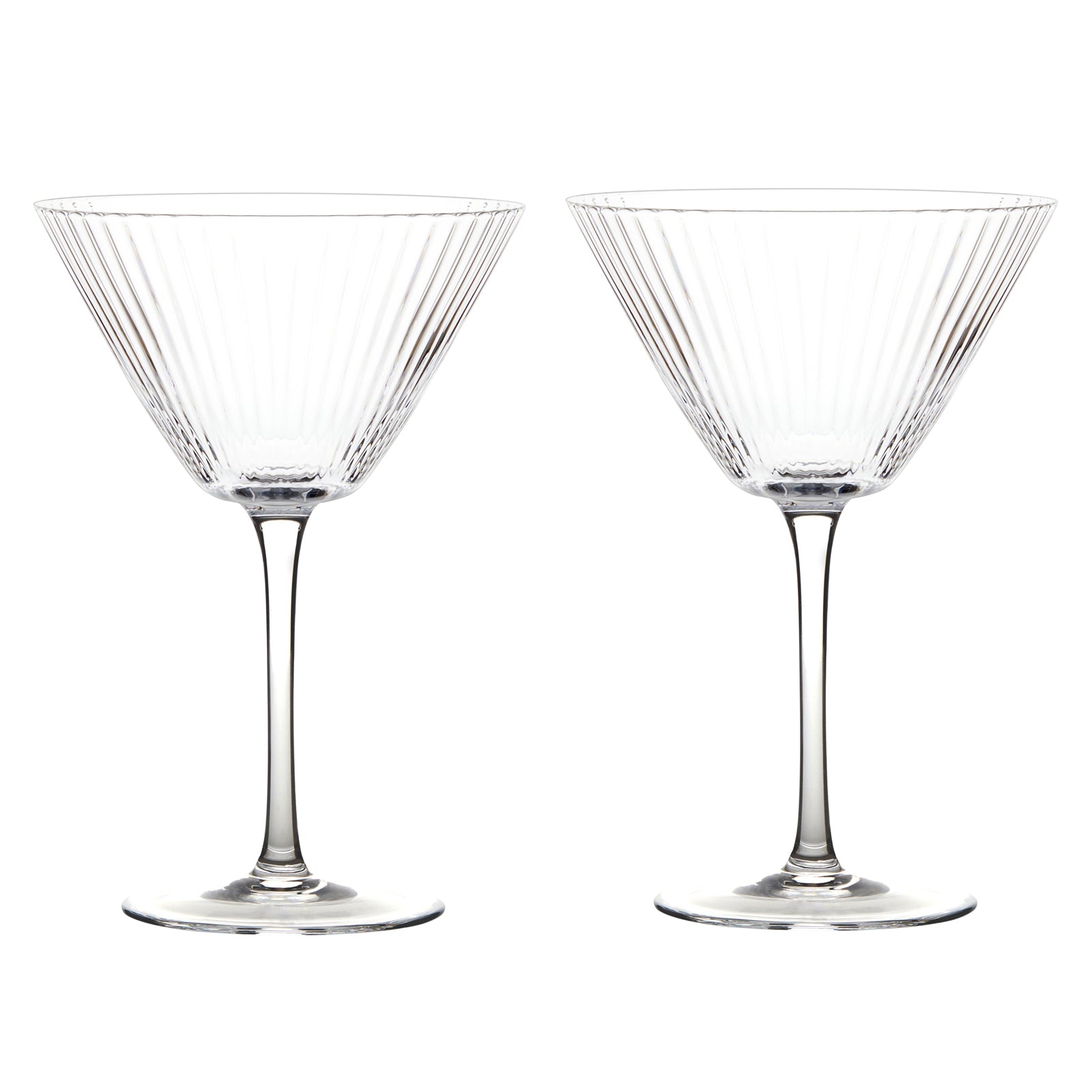 Anton Studio Designs Empire Clear Ribbed Cocktail Glasses, Set of 2