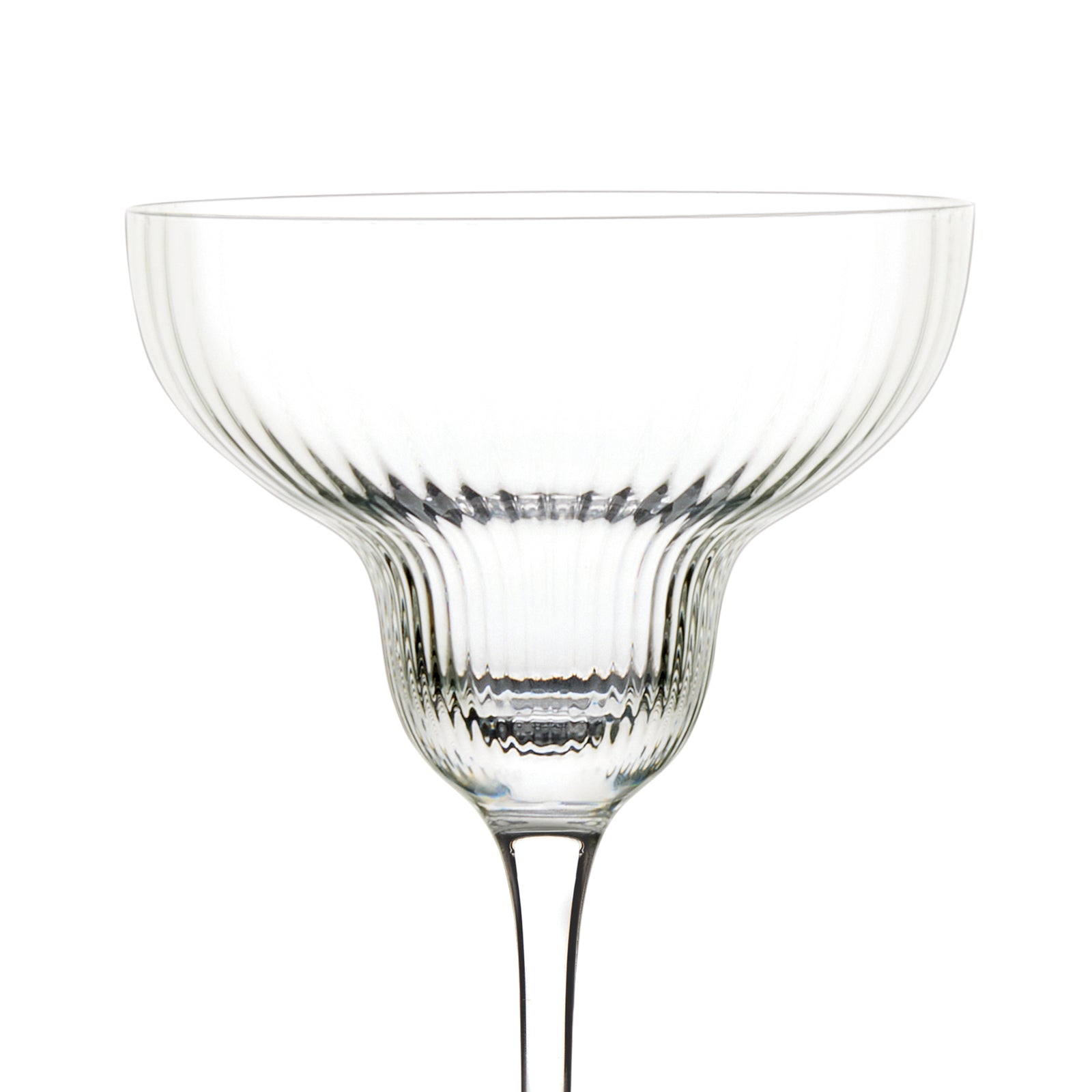 Anton Studio Designs Empire Clear Ribbed Margarita Glasses, Set of 2