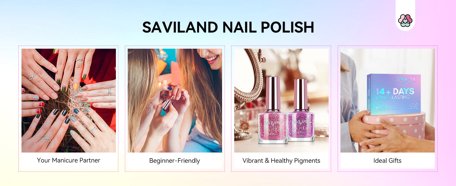 why choose the Saviland holographic glitter nail polish set