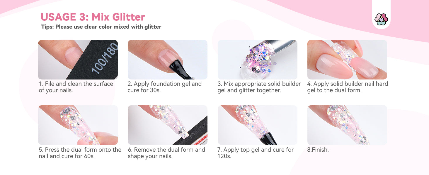 usage: mix glitter