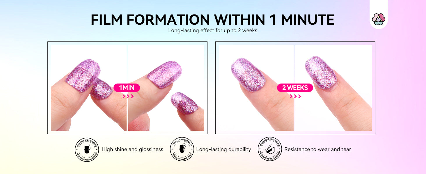 quick dry gliiter nail polish set