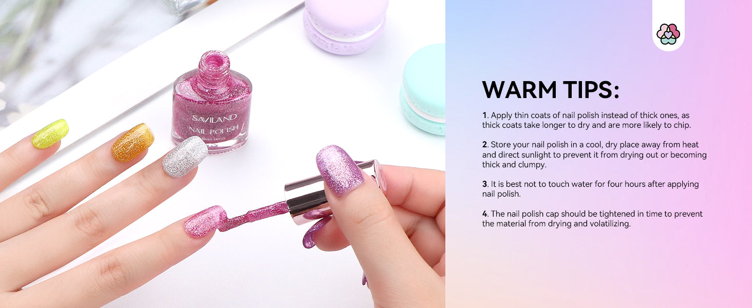 warm tips of the holographic glitter nail polish
