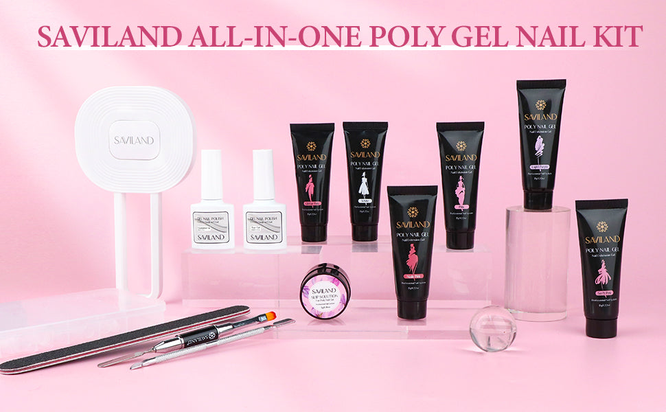 Saviland poly gel nail kit with uv light