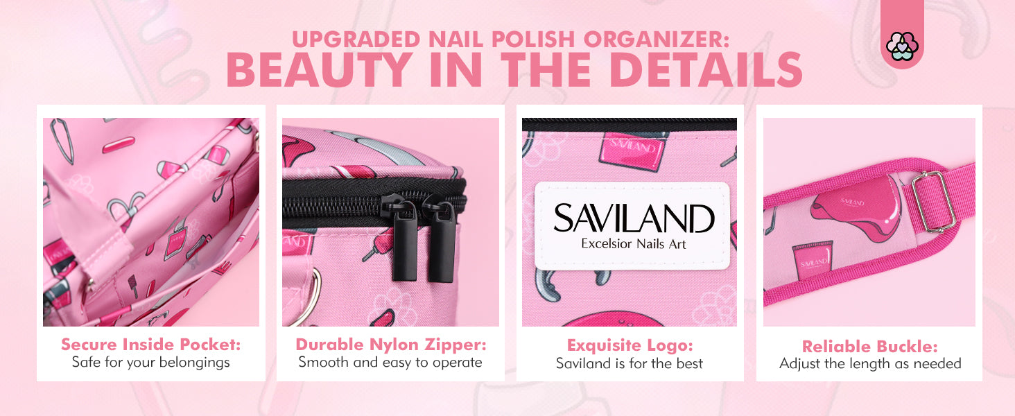 pink Saviland nail kit organizer