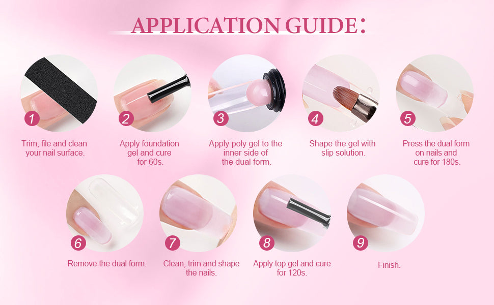 how to use the Saviland poly nail gel kit