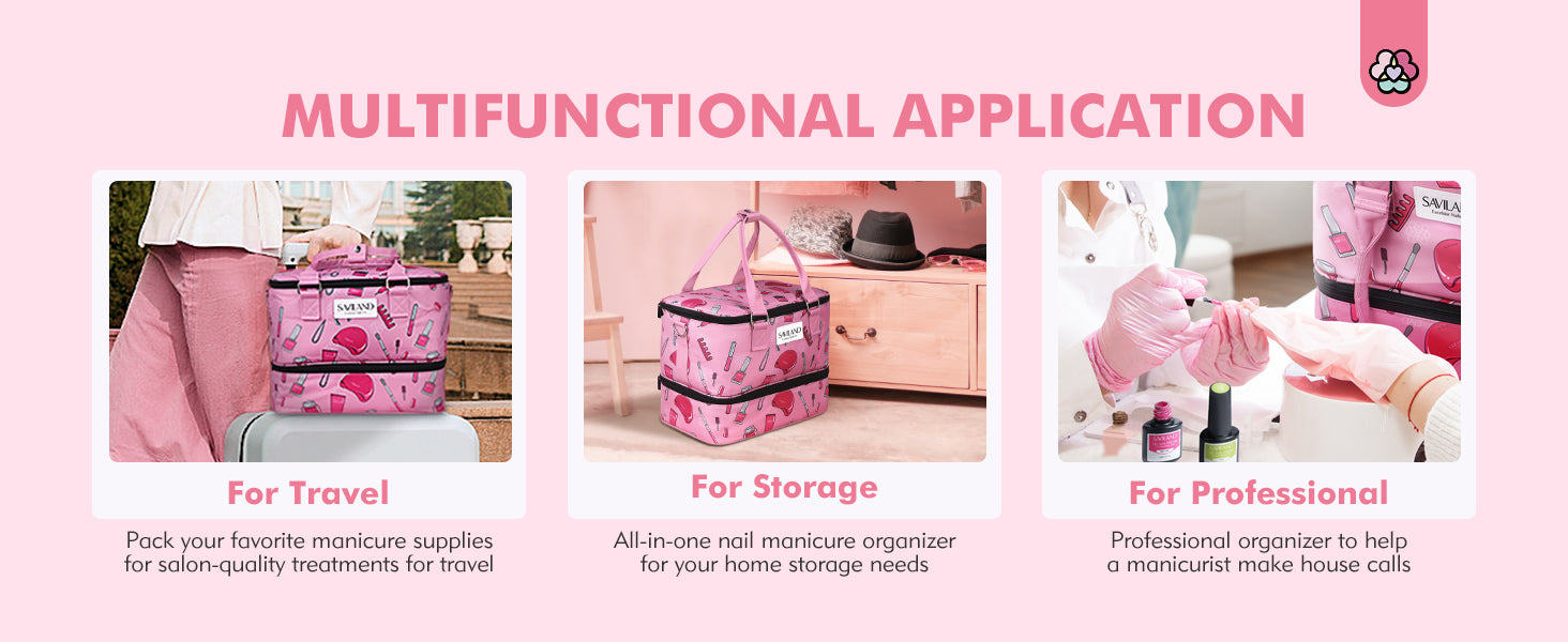 multifunctional Saviland nail polish organizer bag
