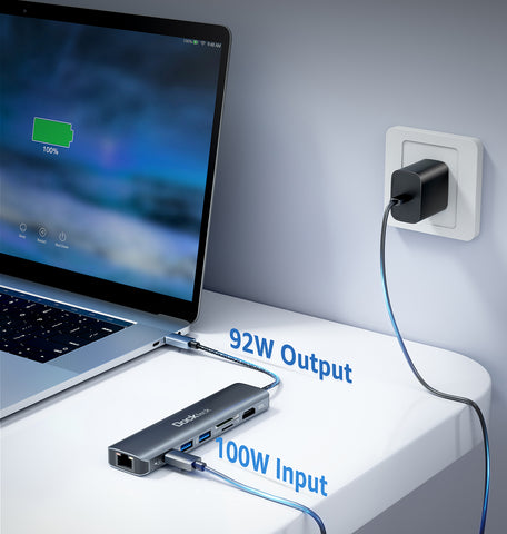100W USB C PD Charging (100W INPUT & 92W OUTPUT)