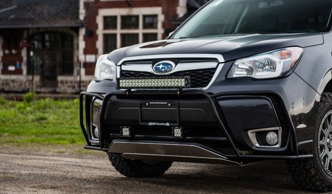 LP Aventure Small Bumper Guard Front Bumper Aesthetic Plate Add On 2015-2019 Outback / 2014-2018 Forester XT
