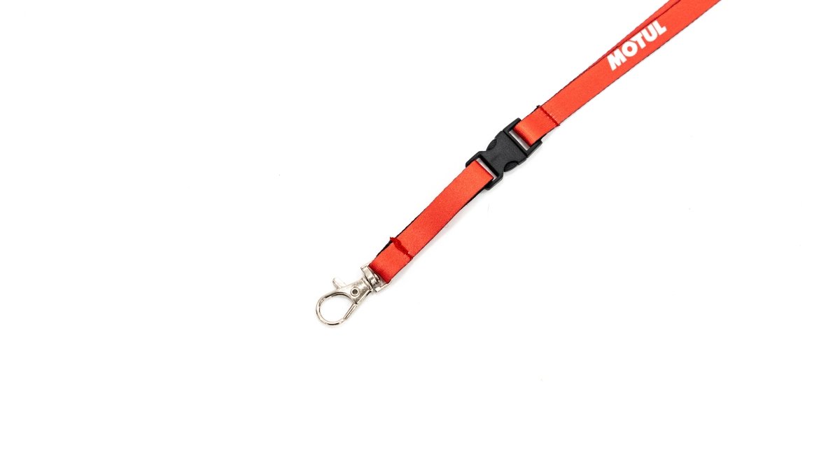 Motul Quick Disconnect Thin Lanyard Solid Red w/ White Logo