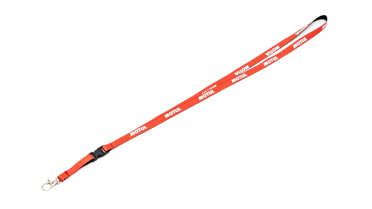 Motul Quick Disconnect Thin Lanyard Solid Red w/ White Logo