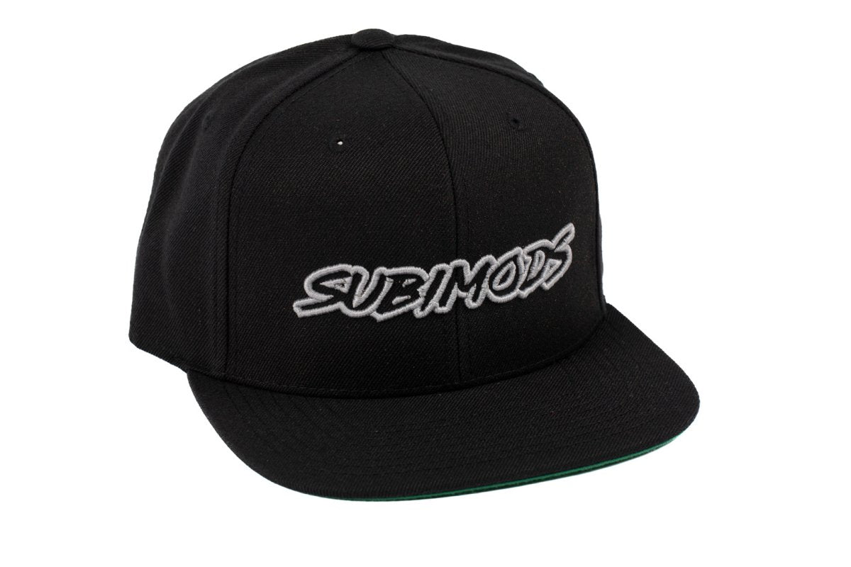 Subimods Official Outline Style Logo Snapback Hat Black w/ Silver Logo