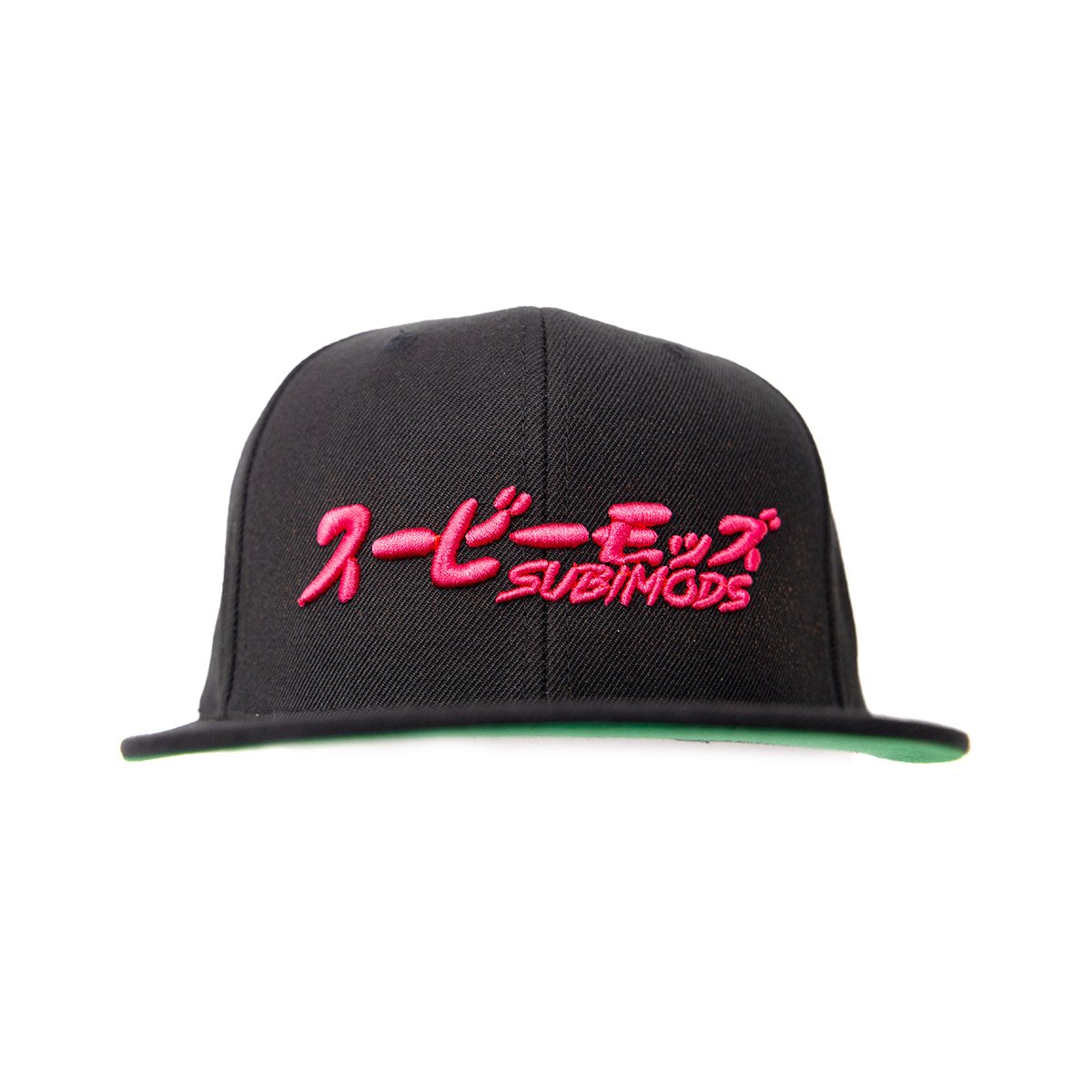 Subimods Official Overseas Style Logo Snapback Hat Black w/ Pink Logo