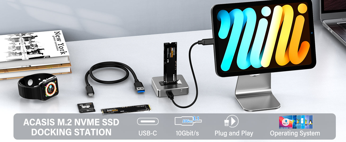 ACASIS 10Gbps High-Speed NVMe SATA SSD Enclosure