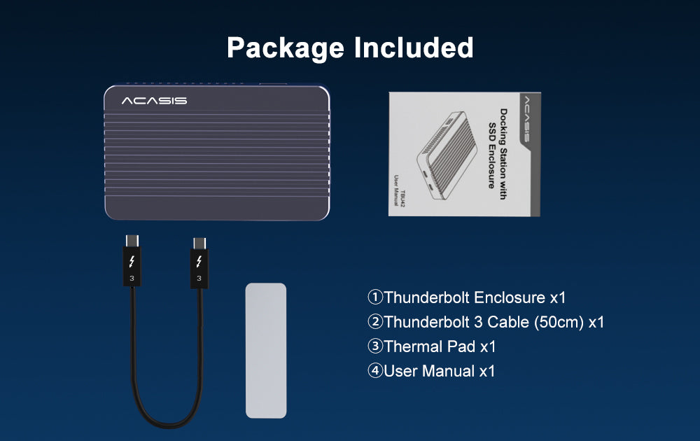 ACASIS 40Gbps M.2 NVME SSD Enclosure DP 4K60Hz Docking Station