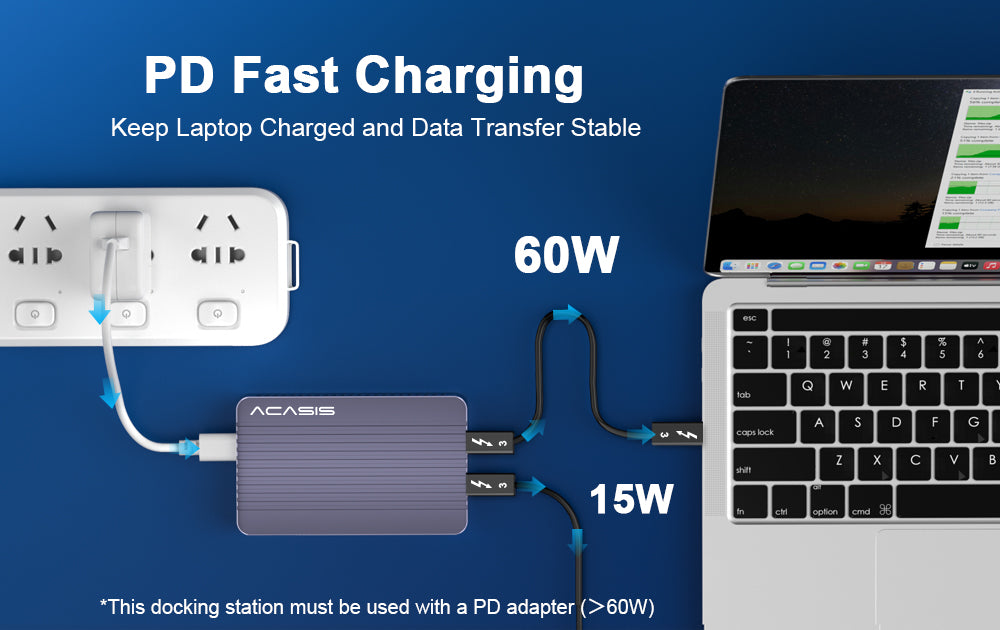 ACASIS 40Gbps M.2 NVME SSD Enclosure DP 4K60Hz Docking Station