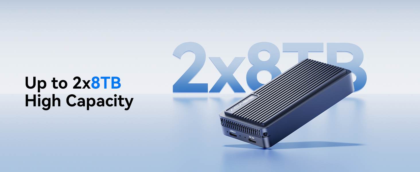 Acasis USB 3.2 20Gbps Dual Disk M.2 NVMe Hard Disk Array Case