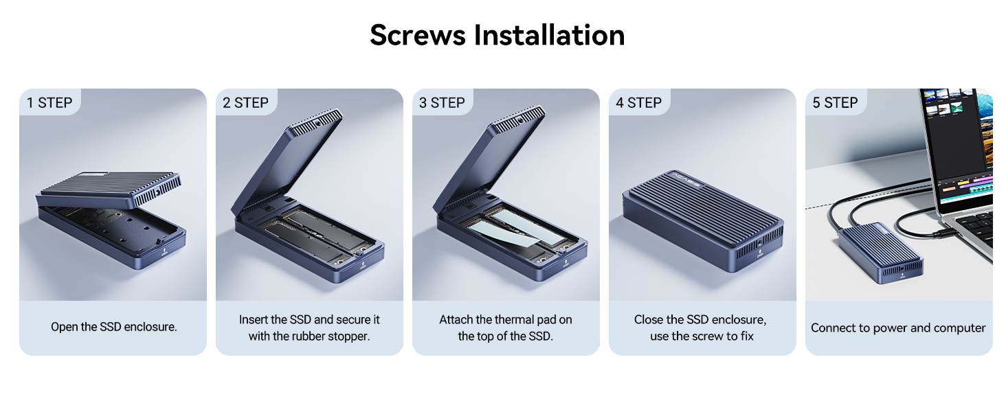Acasis USB 3.2 20Gbps Dual Disk M.2 NVMe Hard Disk Array Case