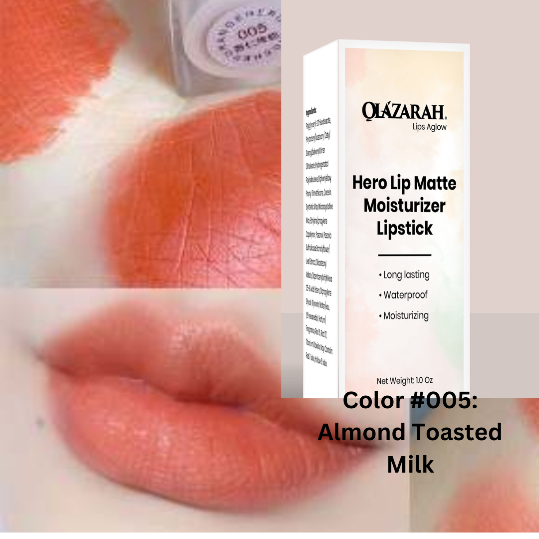 Lip Matte Cream long lasting waterproof moisturizer formula lipstick (Color #005: Almond Toasted Milk), 1 oz (packaging may vary)