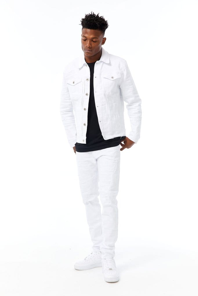 Jordan Craig Tribeca Twill Trucker Jacket (White)