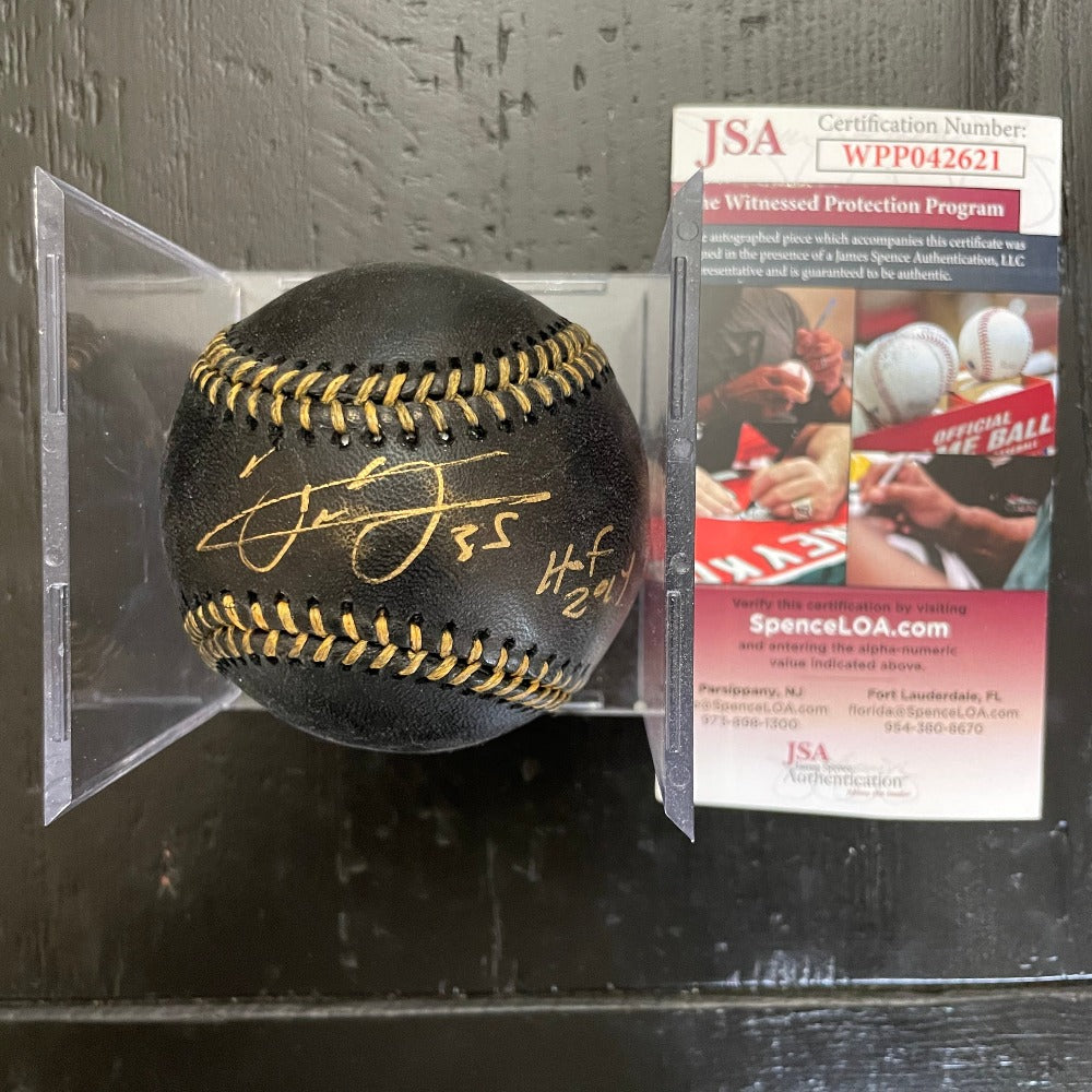 Frank Thomas Signed Black OML Baseball Inscribed 