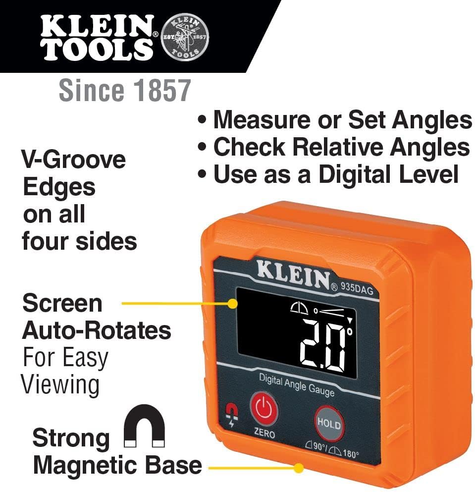 Digital Electronic Level and Angle Gauge, Measures 0 - 90 and 0 - 180 Degree Ranges, Measures and Sets Angles