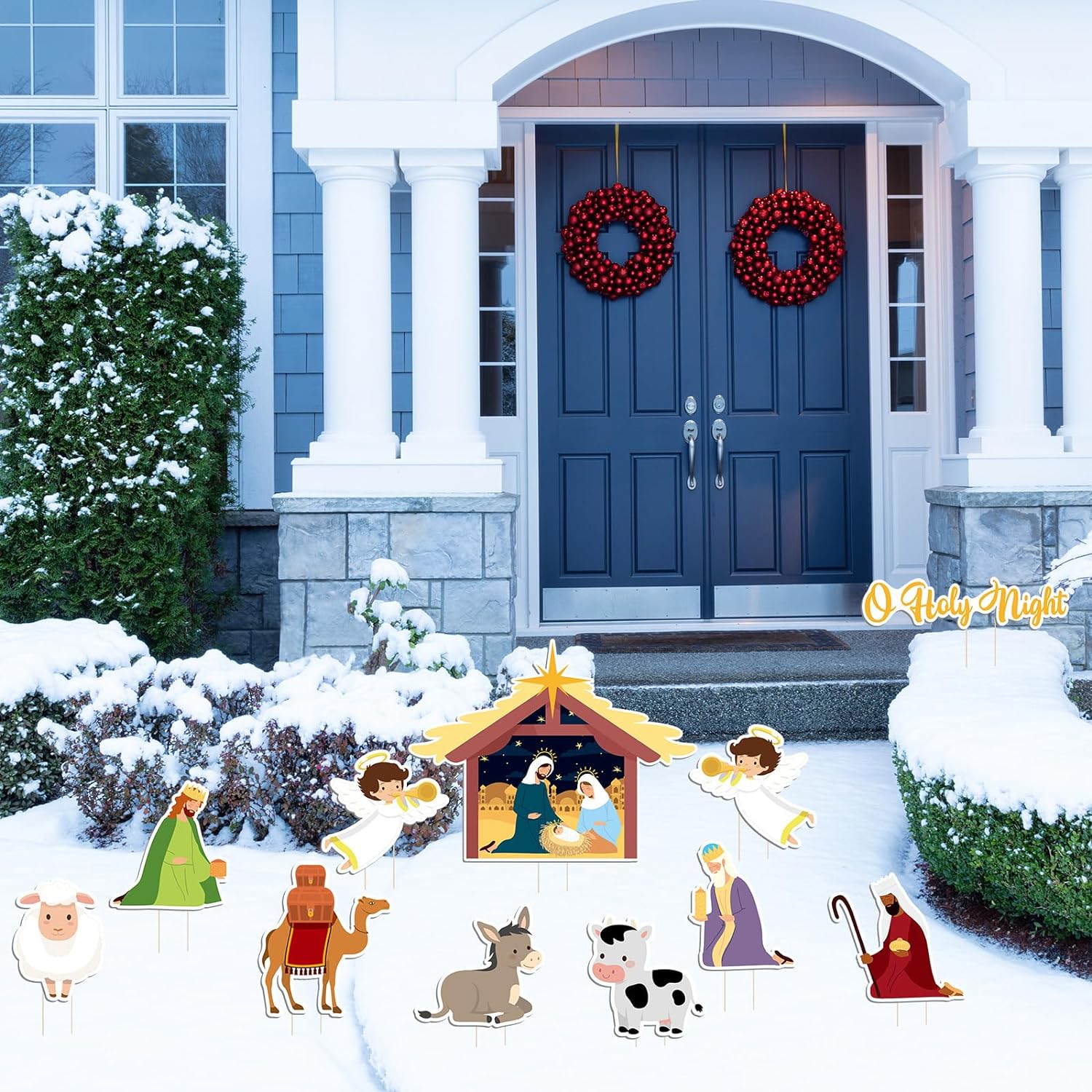 11 Pcs Religious Christmas Yard Signs Holy Nativity Scene Outdoor Lawn Signs Decorations